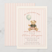 Teddy Bear Baby Shower Invitation 招待状 (正面/裏面)