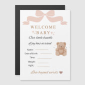 Teddy Bear Baby Shower Invitation Card | Welcome  マグネット招待状 (正面/裏面)