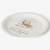 Teddy Bear Baby Shower | Neutral Beige Boy party ペーパープレート (アングル)