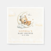 Teddy Bear Baby Shower | Neutral Boy Party Table  スタンダードカクテルナプキン (正面)