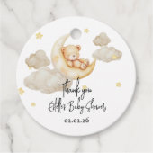 Teddy Bear Baby Shower – Over the Moon Theme  フェイバータグ (正面)
