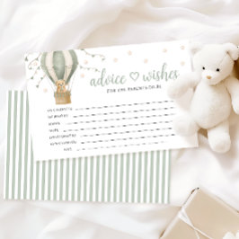 Teddy Bear Baby Shower Parents Advice Wishes Card 便箋