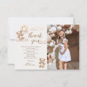 Teddy Bear Baby Shower Photo サンキューカード (正面)