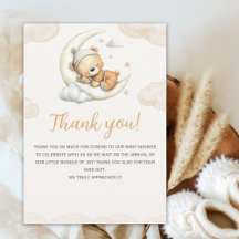 Teddy Bear Baby Shower Thank You Card