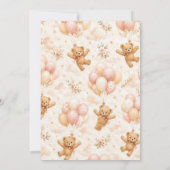 Teddy Bear Baby Shower Watercolor Bearly Wait 招待状 (裏面)