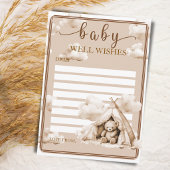 Teddy Bear Baby Shower Well Wishes Advice Card アドバイスカード