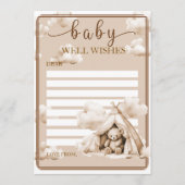 Teddy Bear Baby Shower Well Wishes Advice Card アドバイスカード (正面)