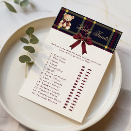 Teddy Bear Baby Traits Baby Shower game