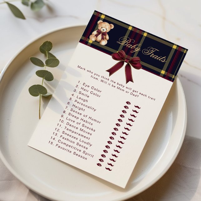 Teddy Bear Baby Traits Baby Shower game (クリエイターアップロード済み)