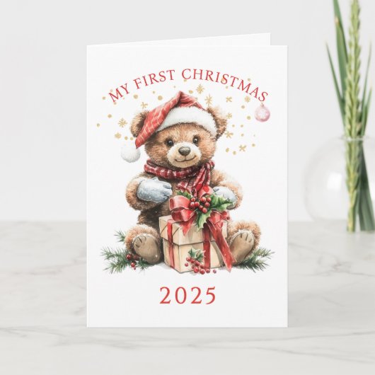 Teddy Bear Baby's First Christmas  カード (正面)