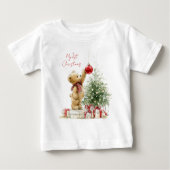 Teddy Bear Baby's First Christmas  ベビーTシャツ (正面)