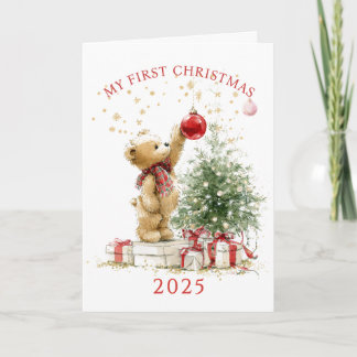 Teddy Bear Baby's First Christmas  Card カード