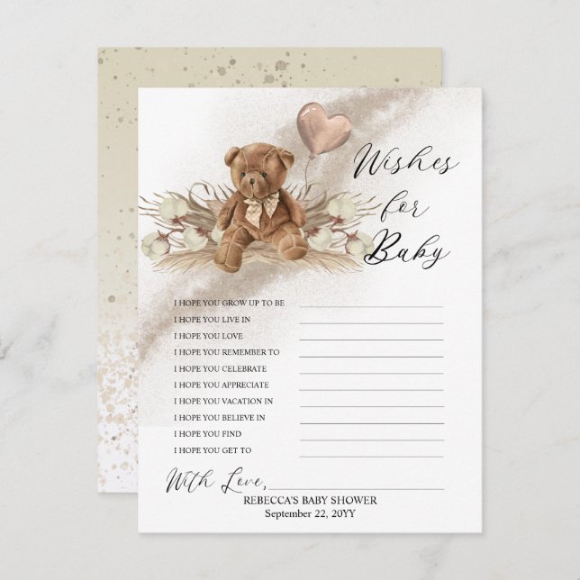 Teddy Bear Balloonがベビー (正面/裏面)