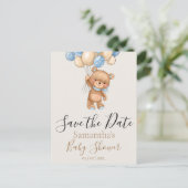 Teddy Bear Balloon日付を保存 ポストカード (スタンド正面)