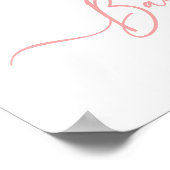 Teddy Bear Balloon Baby Girl Shower Welcome Poster ポスター (角)