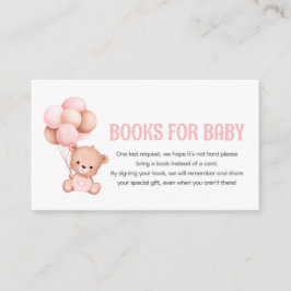 Teddy Bear Balloon Baby Shower Bookリクエスト エンクロージャーカード