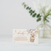 Teddy Bear Balloon Baby Shower Bookリクエスト エンクロージャーカード (スタンド正面)