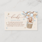 Teddy Bear Balloon Baby Shower Bookリクエスト エンクロージャーカード (正面)