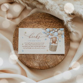 Teddy Bear Balloon Baby Shower Bookリクエスト エンクロージャーカード