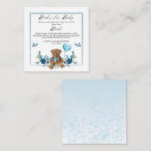 Teddy Bear Balloon Baby Shower Bookリクエスト エンクロージャーカード (正面/裏面)