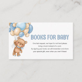 Teddy Bear Balloon Baby Shower Bookリクエスト エンクロージャーカード