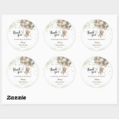 Teddy Bear Balloon Baby Shower Thank You Sticker ラウンドシール (シート)