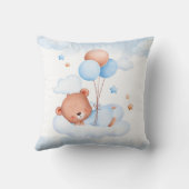 Teddy Bear Balloon Baby Shower Throw Pillow クッション (裏面)