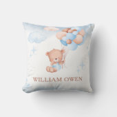 Teddy Bear Balloon Baby Shower Throw Pillow クッション (正面)