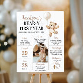 Teddy Bear Balloon Beary First Year Milestone ポスター