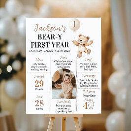 Teddy Bear Balloon Beary First Year Milestone ポスター