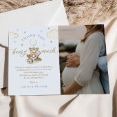 Teddy Bear Balloon Boy Baby Shower写真 サンキューカード