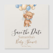 Teddy Bear Balloon Brown Baby Shower日付を保存 (正面)
