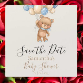 Teddy Bear Balloon Brown Baby Shower日付を保存