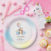 Teddy Bear Balloon Clouds Beary First Birthday ペーパープレート (パーティー)