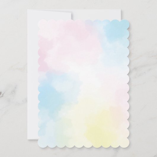 Teddy Bear Balloon Clouds Beary First Birthday 招待状 (裏面)