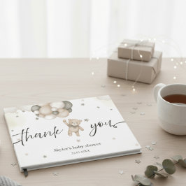 Teddy Bear Balloon Foil Baby Shower Guest Book ゲストブック