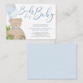 Teddy Bear Balloon Greeneryベビーブックリクエスト エンクロージャーカード (正面/裏面)