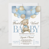 Teddy Bear Balloon Theme Baby Shower Invitation 招待状 (正面)