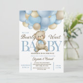 Teddy Bear Balloon Theme Baby Shower Invitation 招待状 (スタンド正面)