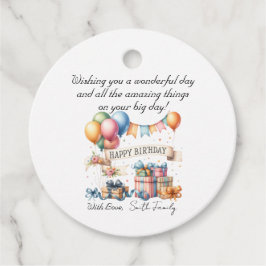 Teddy Bear Balloonsキッズフォト誕生日 フェイバータグ