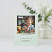 Teddy Bear Balloonsキッズフォト誕生日 ポストカード (スタンド正面)