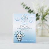 Teddy Bear Balloonsキッズフォト誕生日 ポストカード (スタンド正面)