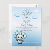 Teddy Bear Balloonsキッズフォト誕生日 ポストカード (正面/裏面)