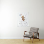 Teddy Bear Balloons性別がウェルカムサインを明らかにする タペストリー (インサイチュ)