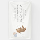 Teddy Bear Balloons性別がウェルカムサインを明らかにする 横断幕 (縦)