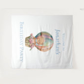 Teddy Bear Balloons誕生日背景 タペストリー (正面(横))