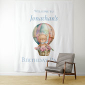 Teddy Bear Balloons誕生日背景 タペストリー (インサイチュ)