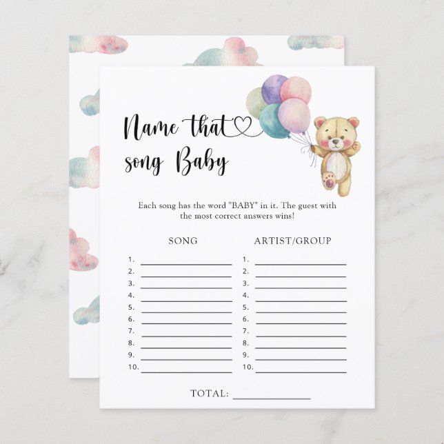 Teddy bear balloons – そのベビー歌 (正面/裏面)