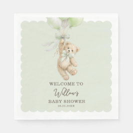 Teddy Bear Balloons Baby Shower Napkins スタンダードランチョンナプキン