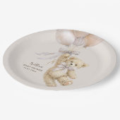 Teddy Bear Balloons Baby Shower Paper Plates ペーパープレート (アングル)